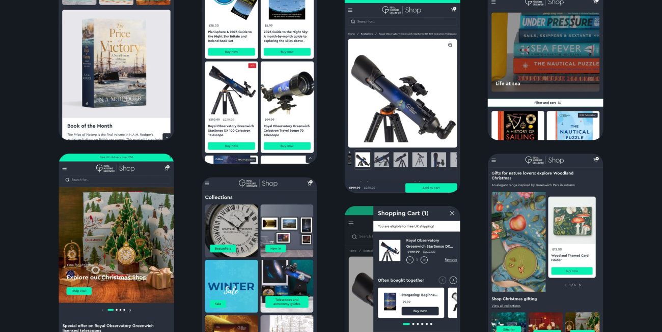 NoVoiceStudio developed a unified platform showcasing products from all museum locations with clear categorization, educational context, and seamless navigation between different collections.