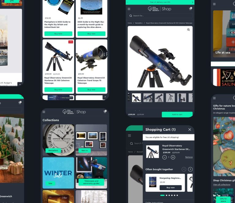NoVoiceStudio developed a unified platform showcasing products from all museum locations with clear categorization, educational context, and seamless navigation between different collections.
